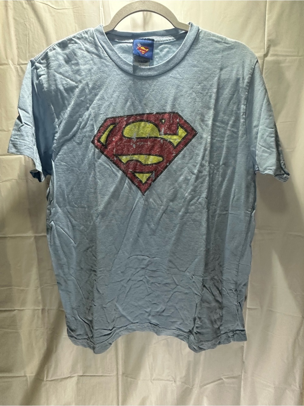Superman Youth T-shirt Tee M Light Blue